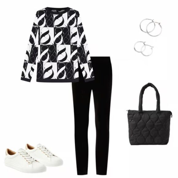 LOFT L Black Velvet Pull On Leggings - Picture 16 of 16